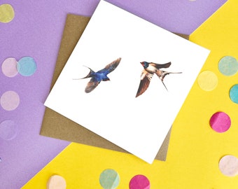 Bird Card / Swallow Card / Greetings Card / Blank Inside / Wildlife Card
