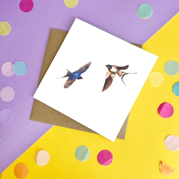 Bird Card / Swallow Card / Greetings Card / Blank Inside / Wildlife Card