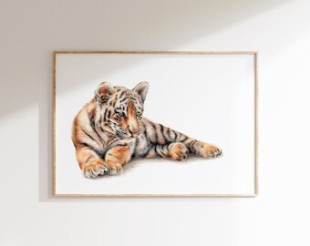 Tiger Print | Limited Edition A4 Print | Tiger Cub | Wildlife Gift | Big Cat