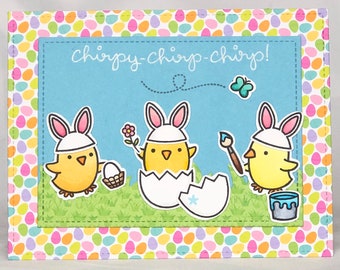 Chick Card - Chick Easter Card - Happy Easter Card - Spring Greeting Card - Yellow Chicks - Egg Card - Easter Egg Card