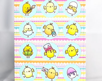 Easter Card Chick - Easter Chicks - Cute Easter Card - Yellow Chicks - Spring Greeting Card - Handmade Spring Card - Kids Easter Card