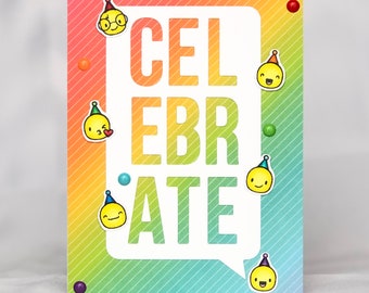 Emoji Birthday Card - Emoji Card - Fun Birthday Card - Emojis - Emoticons - Colorful Birthday Card - Celebrate Card - Texting Card