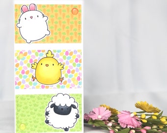 Cute Easter Card - Cute Spring Card - Kids Easter Card - Bunny Card - Chick Card - Sheep Card - Cute Animal Card - Easter Greeting Card