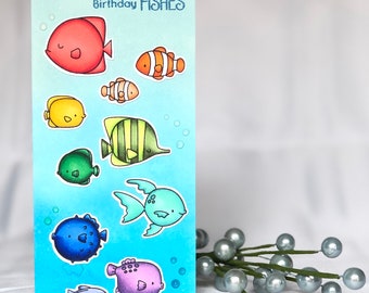 Fish Birthday Card - Fish Card - Birthday Wishes Card - Rainbow Fish Card - Rainbow Birthday Card - Ocean Card - Under the Sea Card