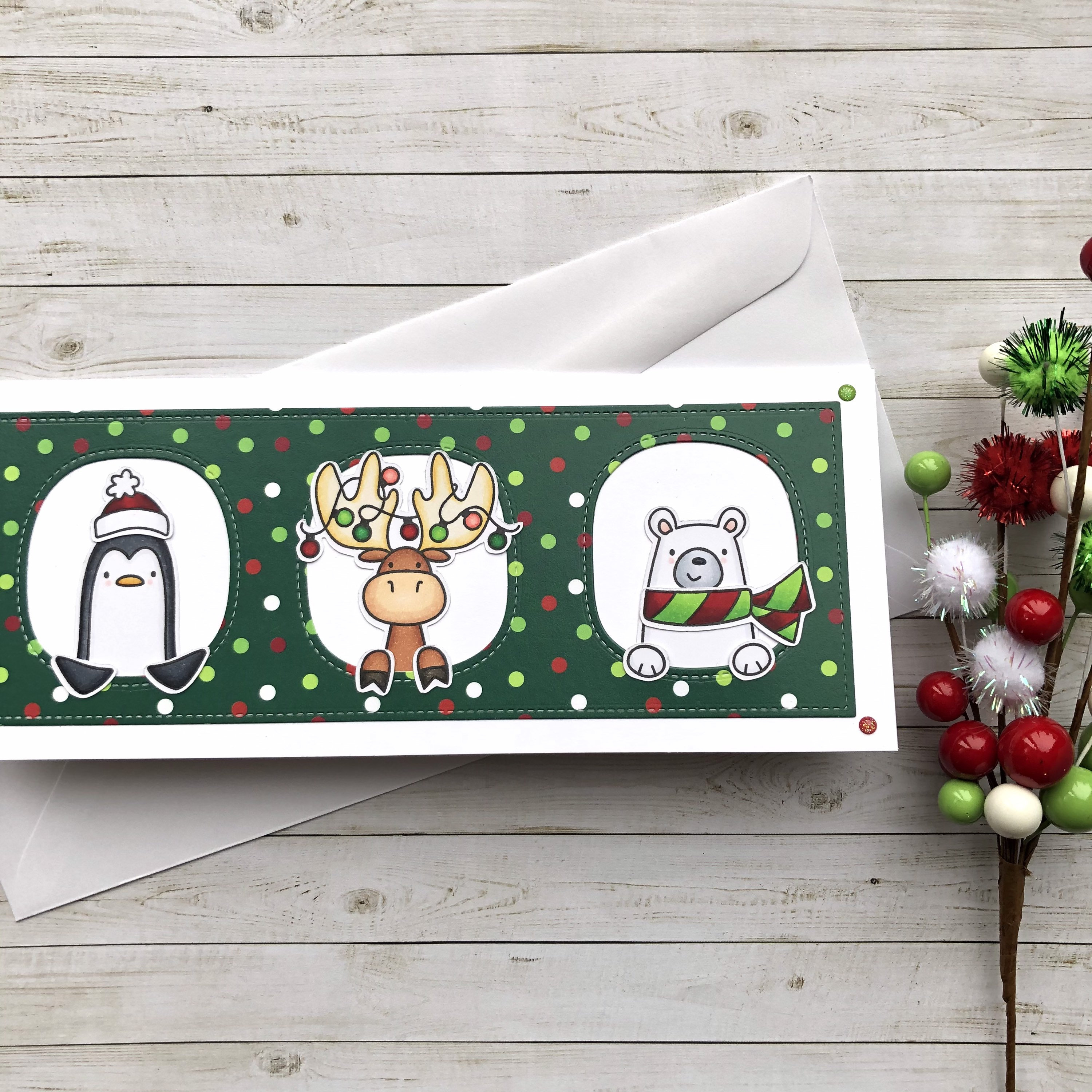 Animal Christmas Card Animal Holiday Card Winter Animal Etsy