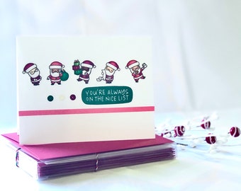 Santa Christmas Card Set - Christmas Cards Boxed Set - Santa Greeting Cards - Cute Christmas Cards for Kids - Santa Claus Cards - Set of 6