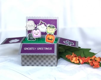 Pop Up Halloween Card - Halloween Ghost Card - Ghost Card - Pop Up Box Card - Halloween Box Card - Ghost Greeting Card - Pop Up Card