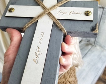 PERSONALIZED BAPTISM CROSS  | Baptism Gift for Girl | Baptism for boy | new baby gift | First Communion | wooden cross