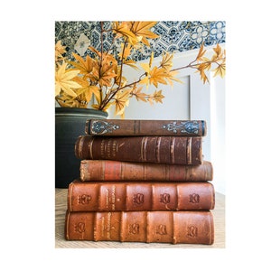 Rare Antique Leather Books - Vintage books - Books for decor - Antique book collector - E. Beskow - Svedstrup - I Nordens skove