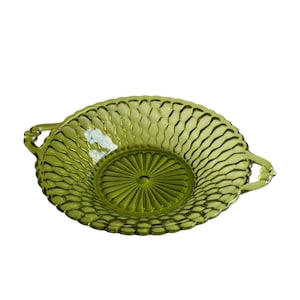 Vintage Fenton Indiana Green Honeycomb Candy Dish
