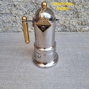 Kaffeemaschine mokakanna Kontessa Kaffebryggare Tillverkad i Italien Veg Viganò Espressobryggare i rostfritt stål 4 koppar