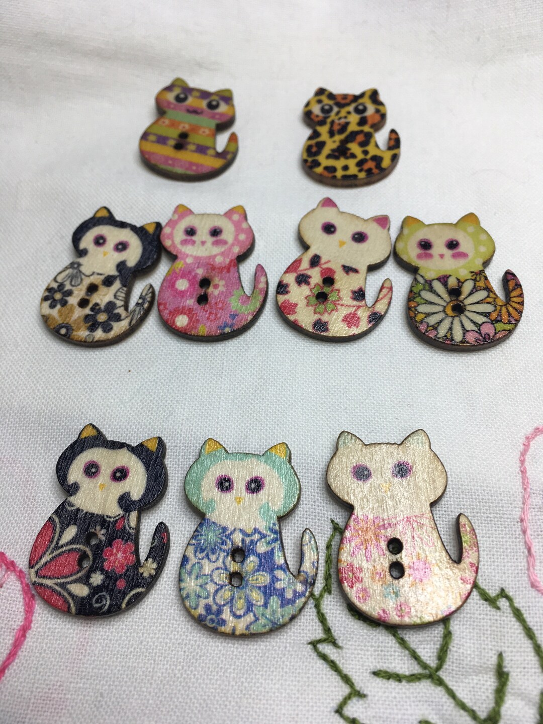 Cat Kitten Button Sets for Crafting Junk Journals Mixed Media Collage ...