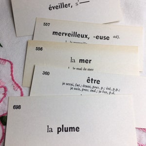 Vintage French Flash Cards for Junk Journals Mixed Media Collage Paper Craft