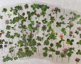 Clover Shamrock Stickers  for Junk Journals Mixed Media Collage Art