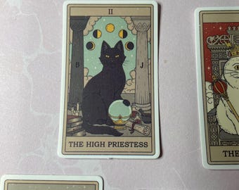 Cat Tarot Stickers  for Junk Journals Mixed Media Collage Art Planners