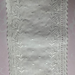 Vintage White Cotton Lace Embroidered By the Yard for Craft Projects Junk Journals
