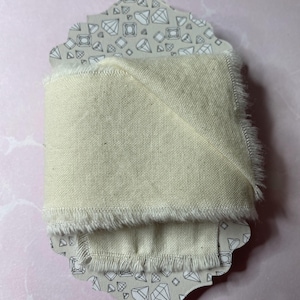 Hand Frayed Ivory Muslin Fabric Trim: Junk Journal, Collage, Sewing