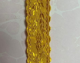 Vintage Old Yellow Gold Braid Trim By-theFoot for Craft Projects Junk Journals Sewing Collage Mixed Media