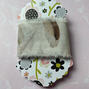Brown Feather Fabric Trim: Hand Frayed Cotton Strips - Junk Journal Supply