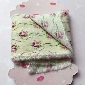 Pink Rosebuds on Cream Hand Frayed Edges Fabric Trim Strips for Junk Journals Mixed Media Collage Sewing
