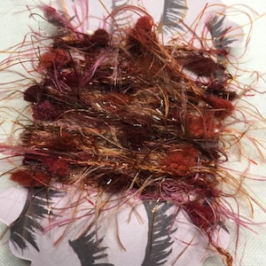 Bronze Rust and Burgundy Pom Pom and Eyelash Trim for Junk Journals Mixed Media Collage Paper Crafts