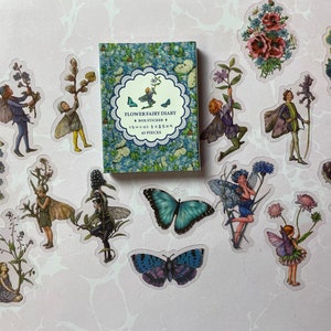 Fairies Wildflowers Butterflies Clear Stickers for Junk Journals Mixed Media Collage Art