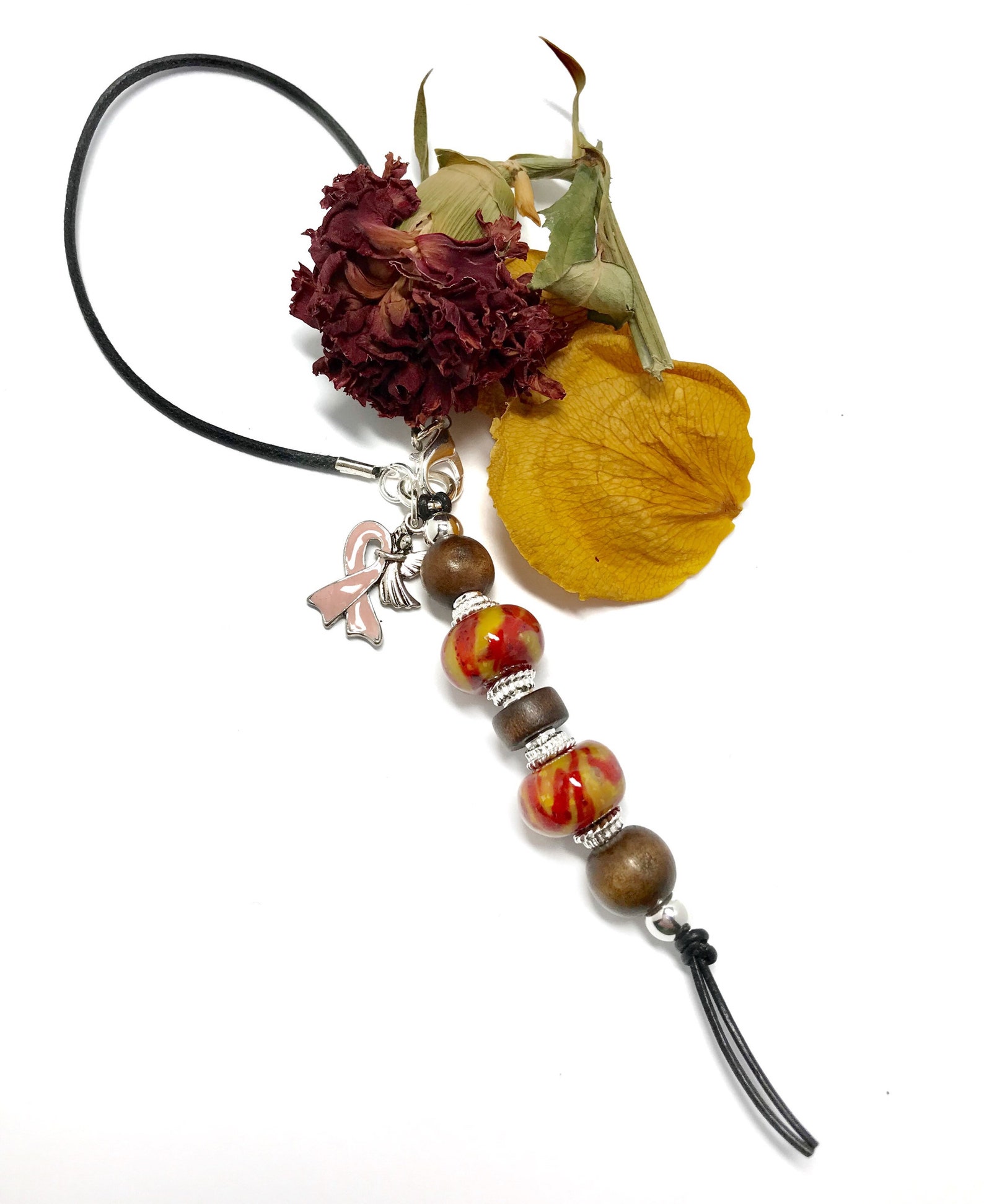 Rear View Mirror Charm / Car Charm / Memorial Flower Petal - Etsy