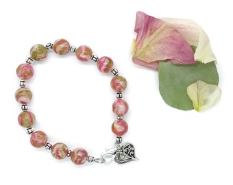 Wedding flower beaded keepsake bracelet / flower petal jewelry / funeral flower memorial jewelry / Bracelets with meaning / 218