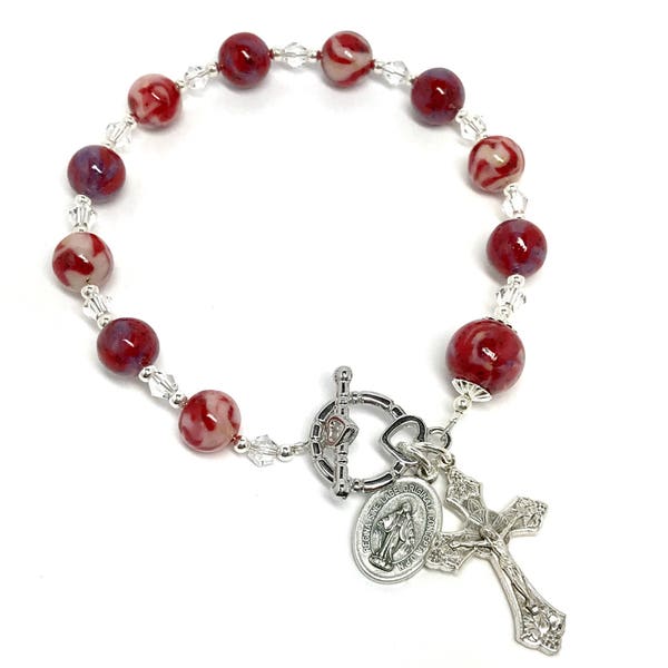 Memorial flower rosary bracelet / Wedding flower rosary bracelet / Keepsake and Memorial flower petal jewelry / 1017