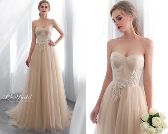 Champagne A Line Prom Dresses Fairy,Sweetheart Prom Dress Long,Formal Women Evening Gowns,Wedding Guest Dress,Bridal Dresses