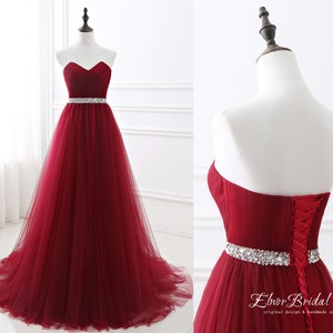 Modest Red A Line Prom Dresses Fairy,Sweetheart Prom Dress Long,Lace Up Back Evening Gowns Belt,Formal Women Event Imported Party Dresses