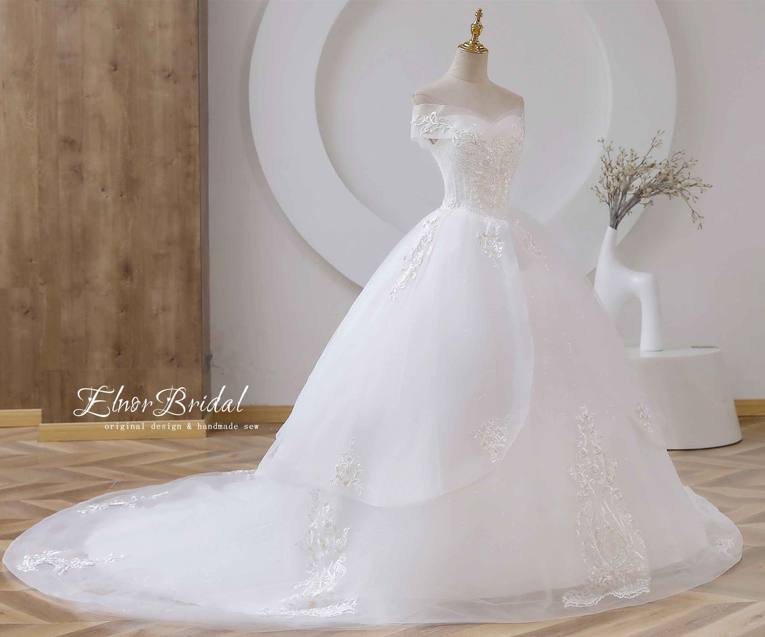 Vintage off the Shoulder Wedding Dresses 2024 handmade A Line