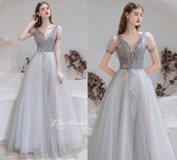 Vestidos de online fiesta color gris