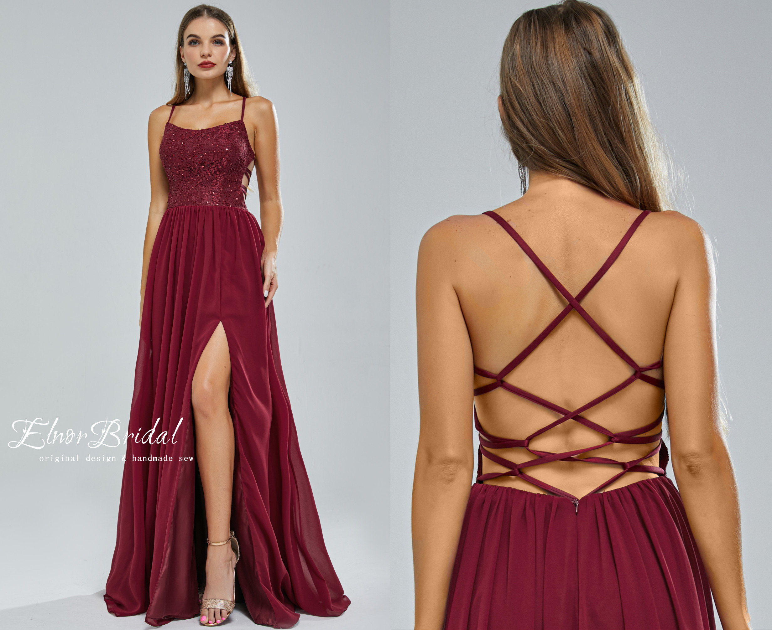 Classy Pink Chiffon Beaded Evening Dress Formal Prom Dress Y8424