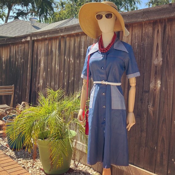Vintage 1970s Homemade 2-tone Denim 