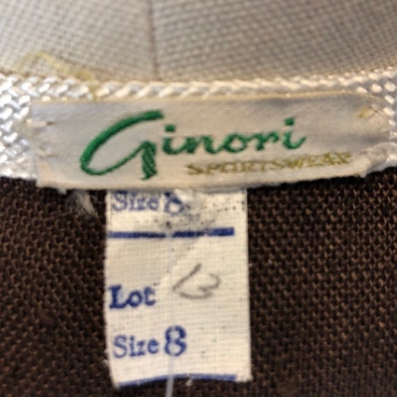 Vintage 1960s GINORI brown linen sleeveless wrap dres… - Gem