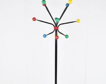 Porte-manteau atomique du milieu du siècle, années 1950 - porte-manteau boule de couleur vintage - porte-manteau de style roger feraud