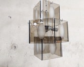 Mid century vistosi chandelier, 1960s - smoked glass chandelier - italian glass chandelier - vistosi chandelier - vintage chandelier