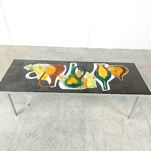 Vintage ceramic coffee table, 1960s - vintage ceramic tile coffee table - mid century modern coffee table