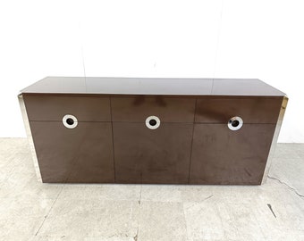 Sideboard by Willy Rizzo for Mario Sabot, 1970s - vintage sideboard by willy rizzo - willy rizzo sideboard - hollywood regency credenza