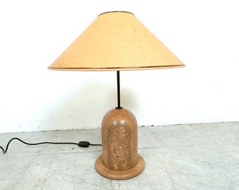 Lámpara de mesa vintage de travertino, década de 1970 - lámpara de mesa vintage de gres - lámpara de mesa de diseño vintage - lámpara de mesa italiana vintage