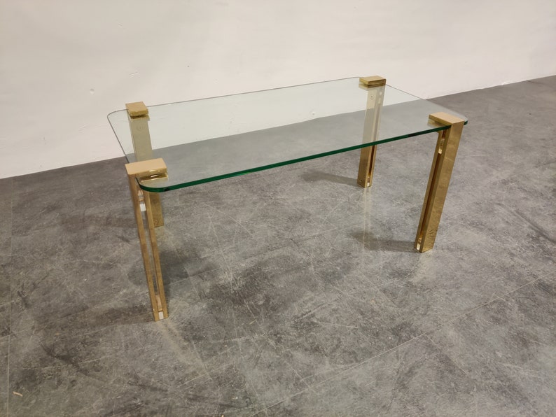 Brass and glass coffee table Max 81% OFF Miami Mall - vintage brass 1980s