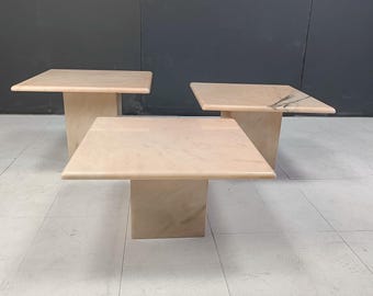 Vintage marble nesting tables or side tables, 1970s - vintage marble coffee table - italian coffee tables - vintage tables