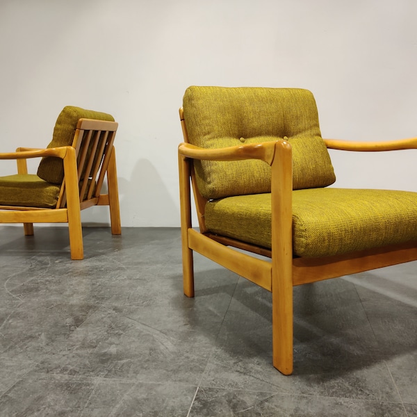 Mid century armchairs by Walter Knoll, 1960s - vintage armchairs by Walter Knoll - Walter Knoll chairs - stella chairs - green chairs