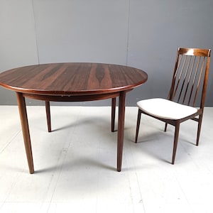 Midcentury Danish dining table in rosewood, 1960s - scandinavian dining table - extendable vintage dining table