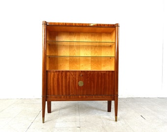 Art deco 'Voltaire' cabinet by Decoene Frères, 1950s - mahogany cabinet - art deco design cabinet - wooden cabinet