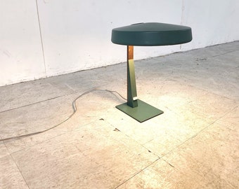 Louis kalff table lamp for Philips - brass louis kalff lamp - green table lamp - metal table lamp -adjustable table lamp - vintage desk lamp