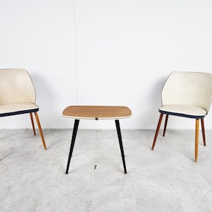 Pair of Vintage armchairs with table, 1960&#39;s Belgium - Vintage chairs - vintage lounge chairs - mid century chairs - cocktail chairs
