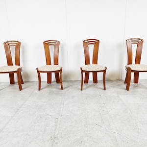 Set of 4 vintage scandinavian dining chairs, 1960s - mid century modern danish design dining chairs -bentwood wooden dining chairs