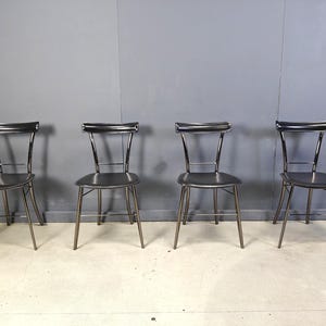 Vintage black leather dining chairs by Arrben Italy, 1980s - set of 4 - vintage leather chairs - leather chairs - italian design chairs